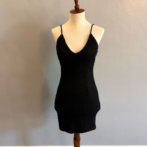 One Way Black Knit Mini Dress